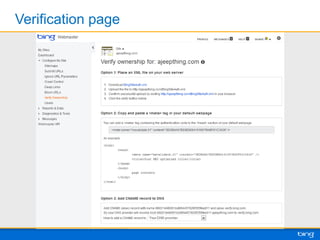 Bing Webmaster Tools Overview
