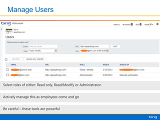 Bing Webmaster Tools Overview