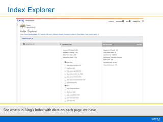 Bing Webmaster Tools Overview