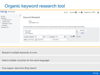 Bing Webmaster Tools Overview