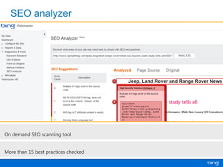Bing Webmaster Tools Overview