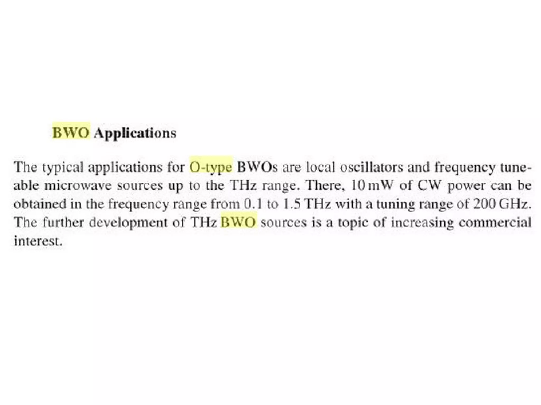 backward wave oscillator