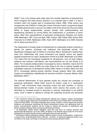The role of NGOs and civil society in development and poverty reduction ...