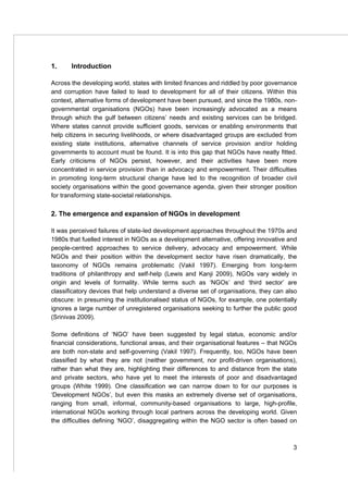 The role of NGOs and civil society in development and poverty reduction ...