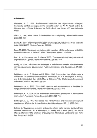 The role of NGOs and civil society in development and poverty reduction ...