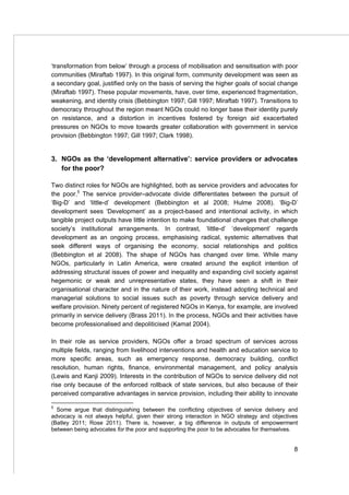 The role of NGOs and civil society in development and poverty reduction ...