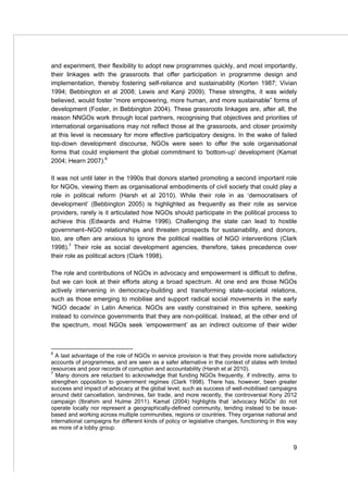 The role of NGOs and civil society in development and poverty reduction ...