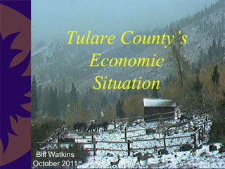 Tulare County’s
            Economic
            Situation


 Bill Watkins
October 2011
 