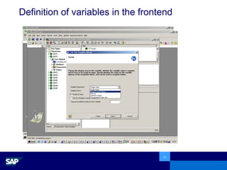 Definition of variables in the frontend 