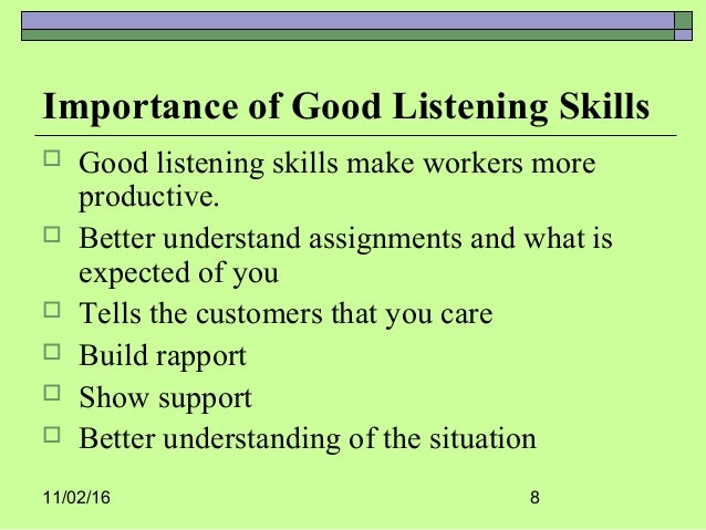 why is it important to have good listening skills