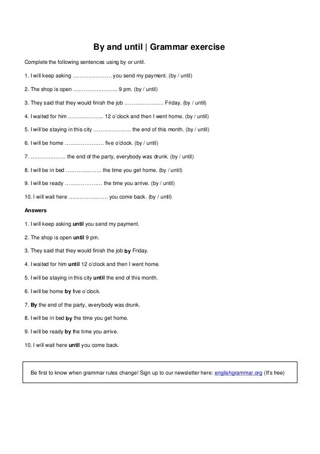 Important Grammar Exercise for English Speaking Classes in Important Grammar Exercise for English Speaking Classes in