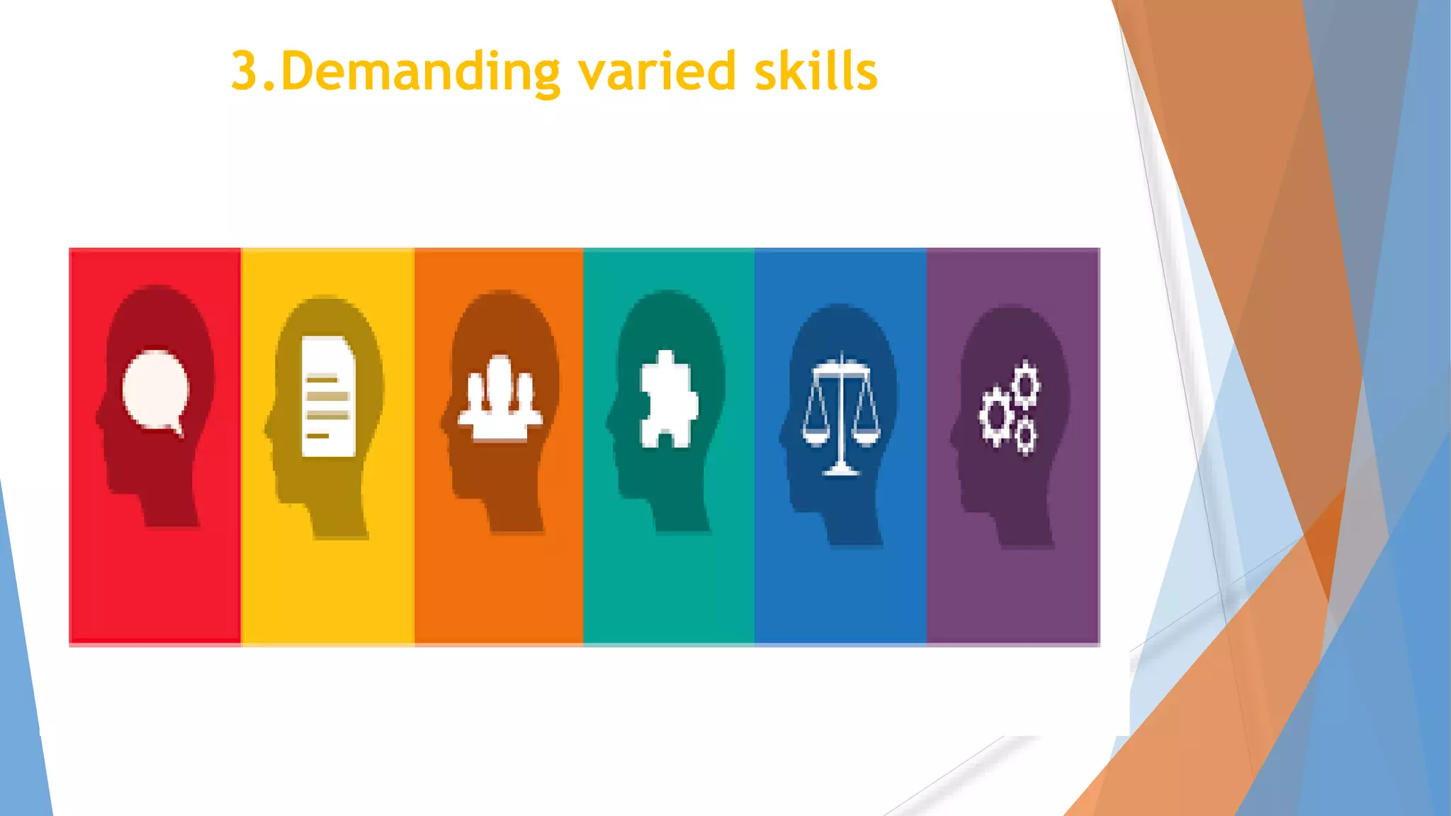 3.Demanding varied skills
 