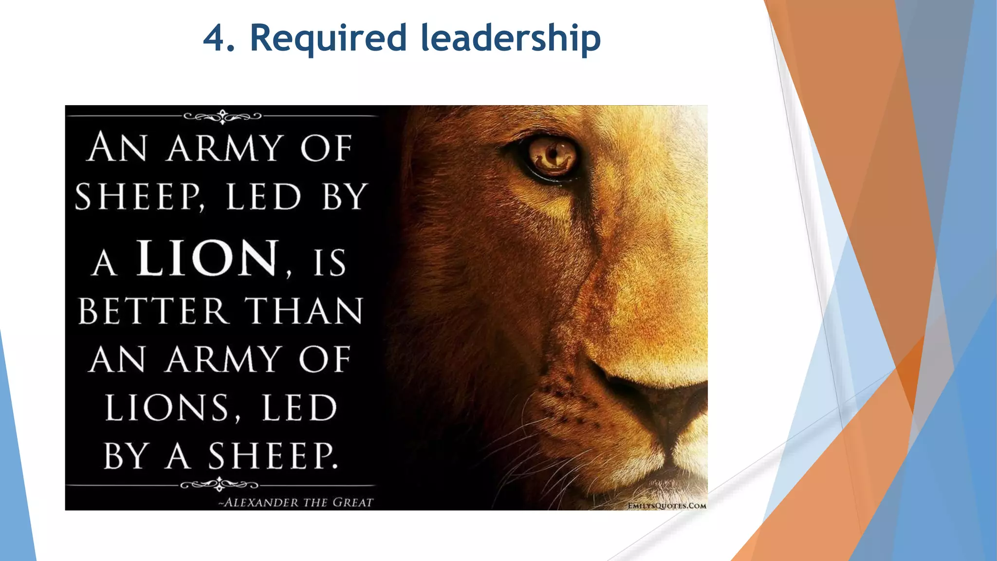 4. Required leadership
 
