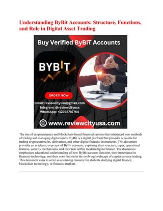 Bybit Statement.pdf Steps to Quickly Acquire Verified ByBit Accounts with Security | PDF