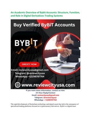 Your Guide to the Top 23 Sites Offering ByBit Accounts | PDF