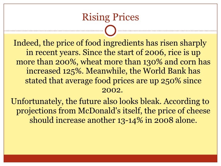 Rising Prices Indeed The Price