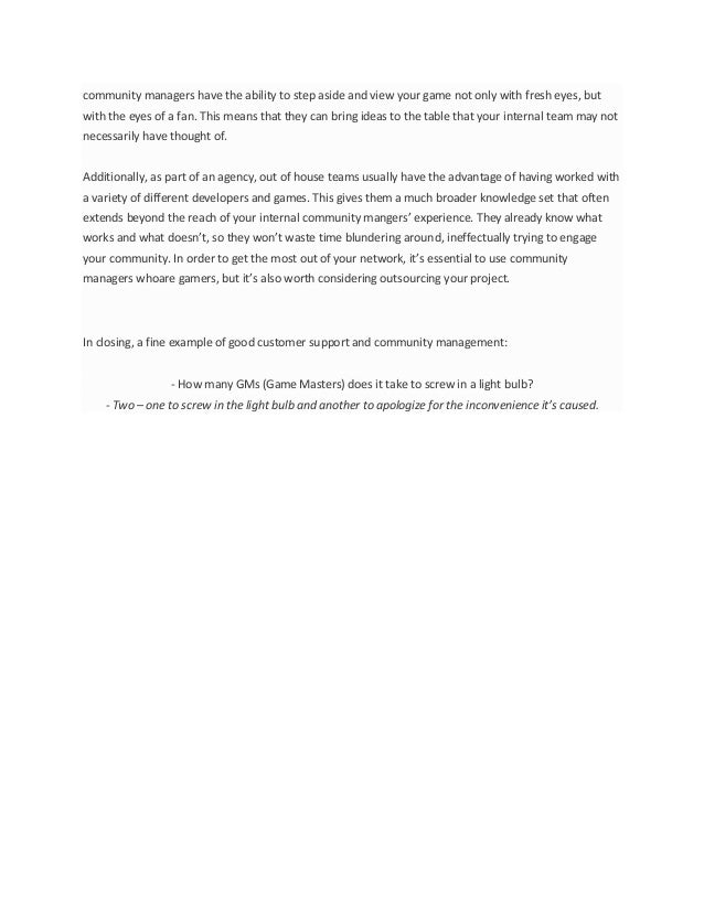 Video Game Community Management, by Gamers, for Gamers
