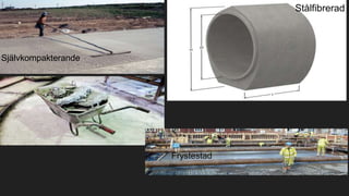 Stålfibrerad
Självkompakterande
Frystestad
 