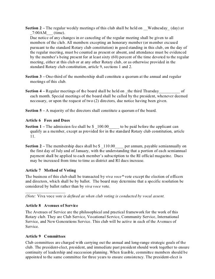 bylaws club