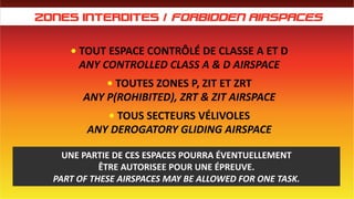 ZONES INTERDITES / FORBIDDEN AIRSPACES