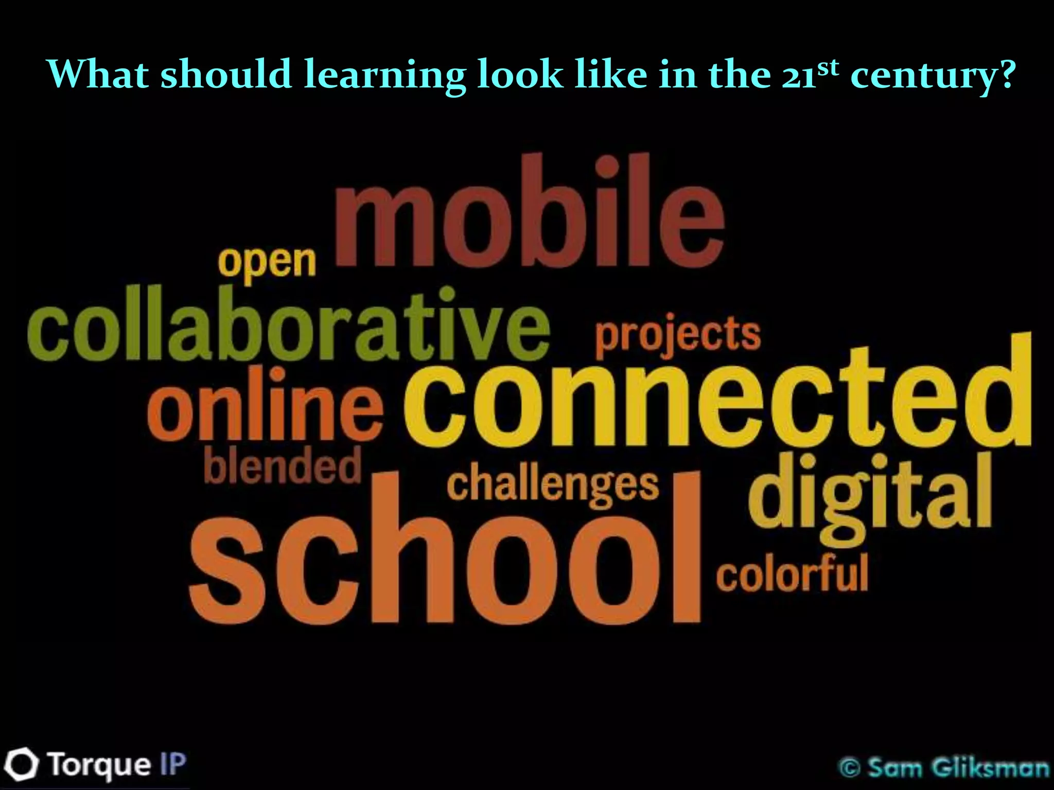 What should learning look like in the 21st century?
 