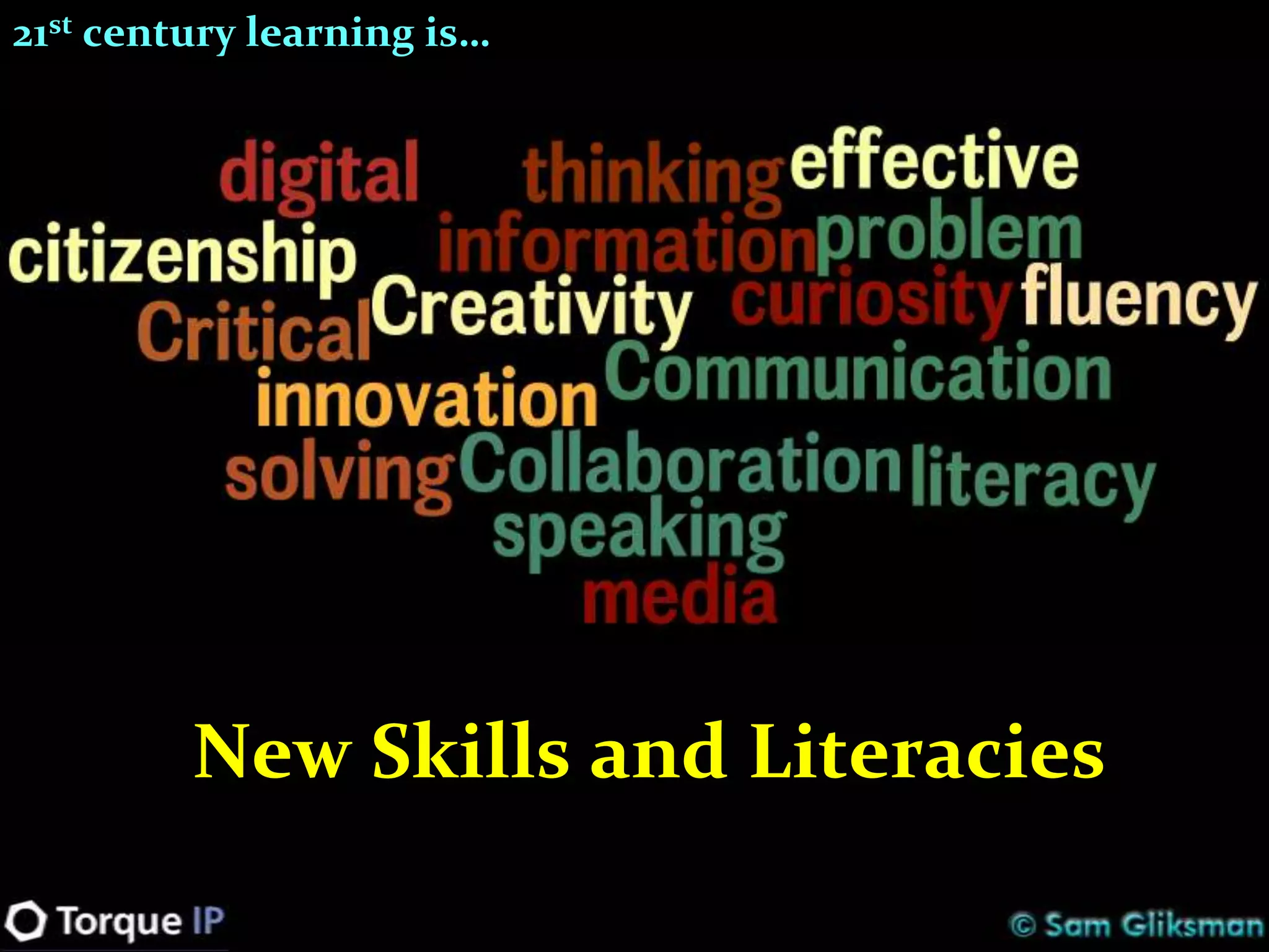 21st century learning is…




         New Skills and Literacies
 