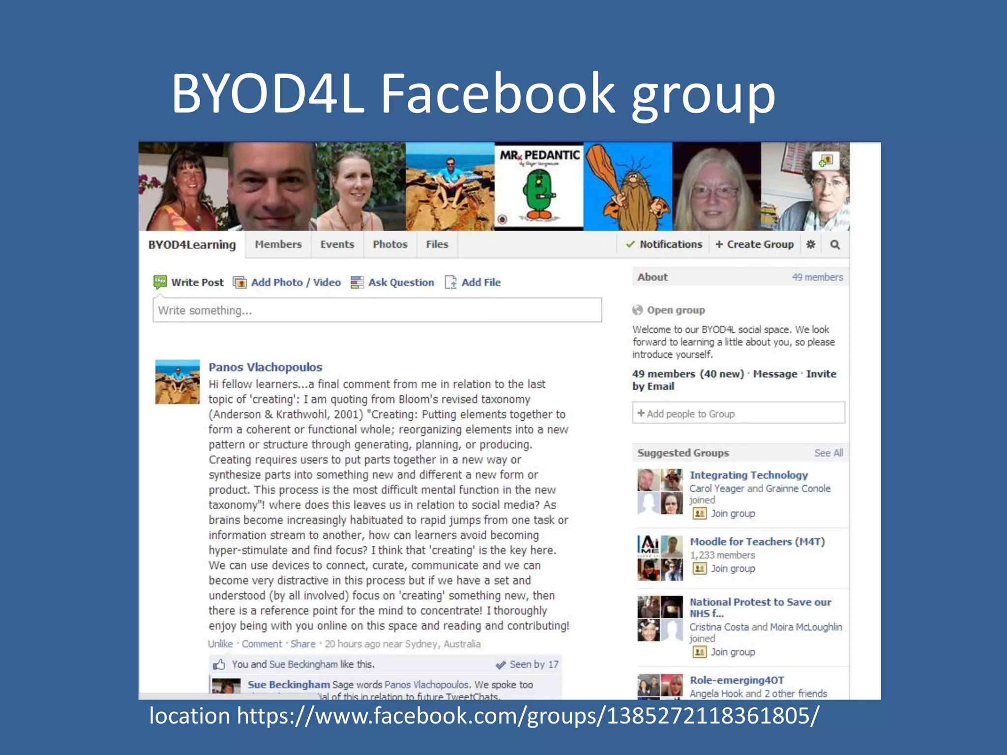 BYOD4L Facebook group

location https://www.facebook.com/groups/1385272118361805/

 