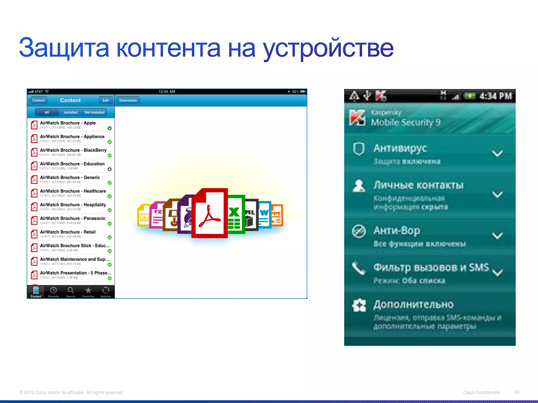 © 2012 Cisco and/or its affiliates. All rights reserved.   Cisco Confidential   63
 
