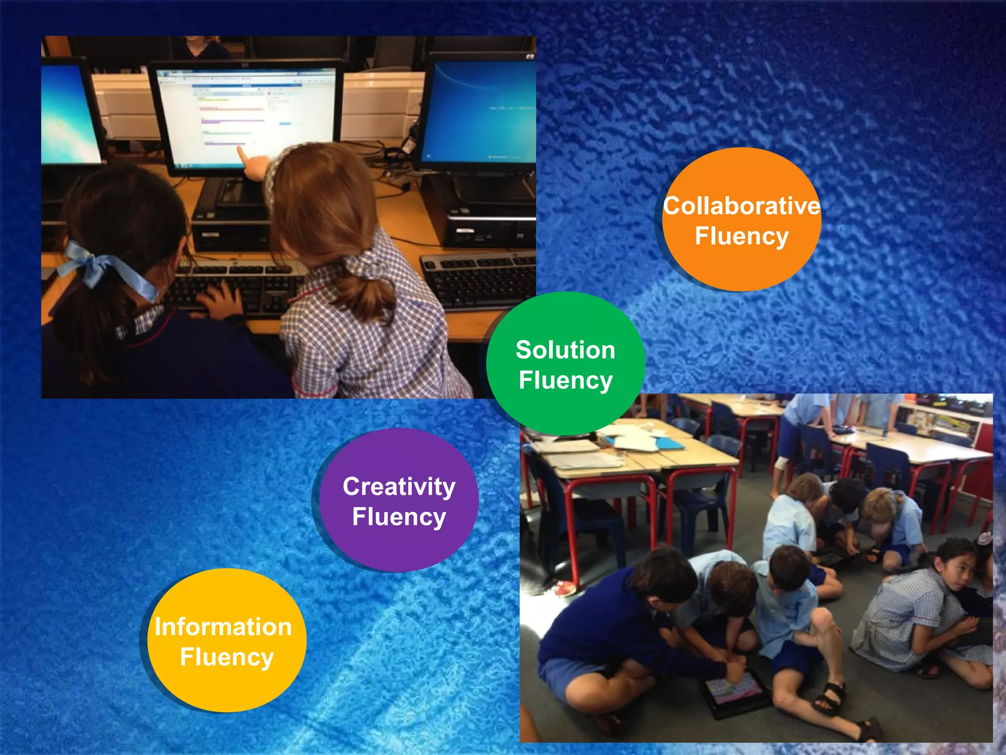 Collaborative
                                        Collaborative
                                           Fluency
                                          Fluency



                             Solution
                            Solution
                             Fluency
                            Fluency



               Creativity
               Creativity
                 Fluency
                Fluency



 Information
Information
    Fluency
   Fluency
 