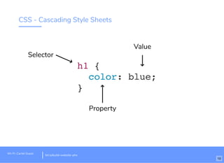 CSS - Cascading Style Sheets
h1 {
color: blue;
}
Value
Property
Selector
bit.ly/website-la
Wi-Fi: Cartel Guest
bit.ly/build-website-phx
10
 