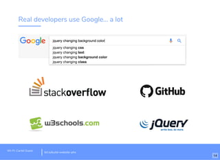 Real developers use Google... a lot
Wi-Fi: Cartel Guest
bit.ly/build-website-phx
14
 