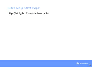 Glitch setup & rst steps!
http://bit.ly/build-website-starter
15
 