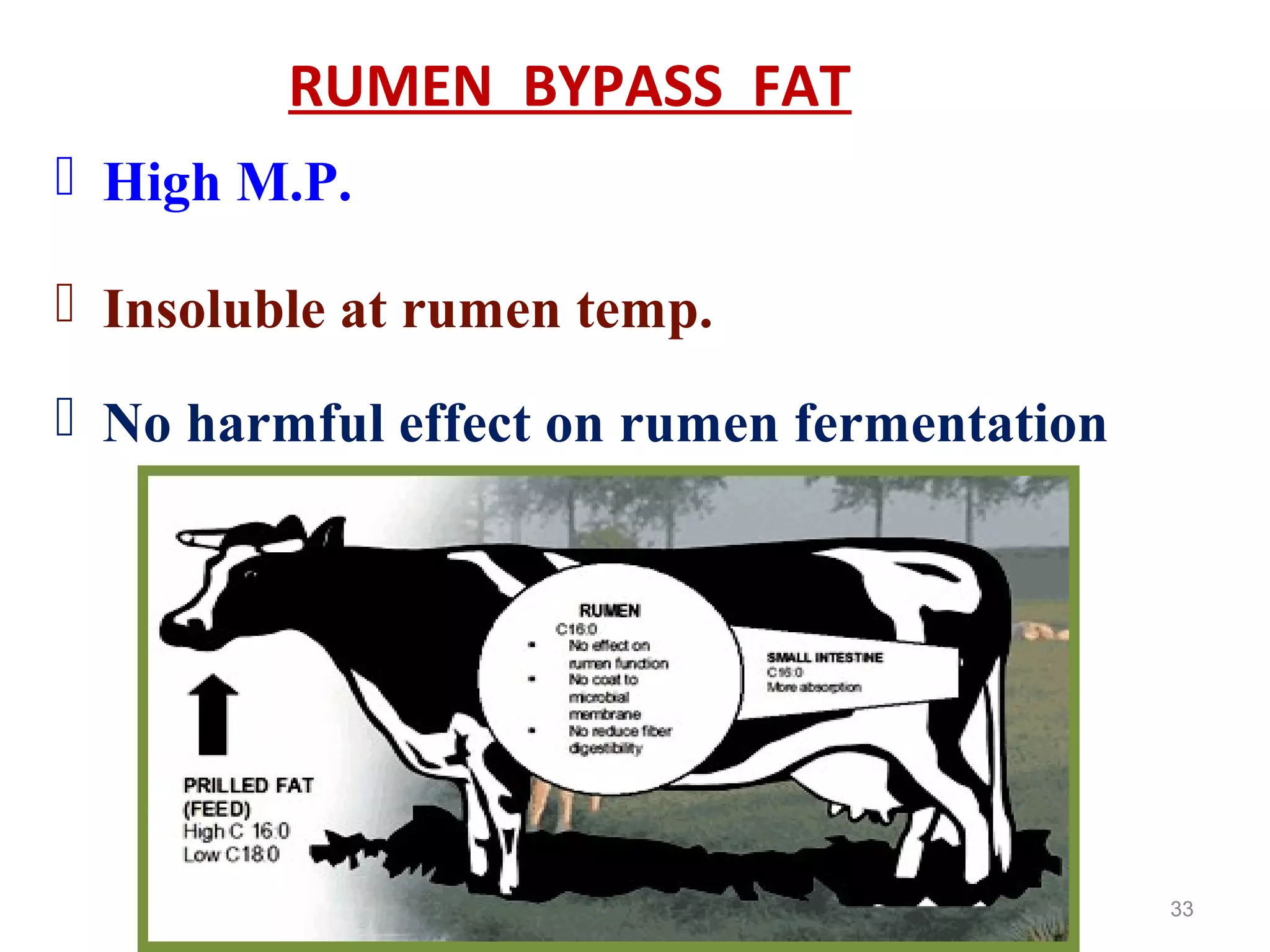 Bypass fat and bypass protein in livestock feeding PPT