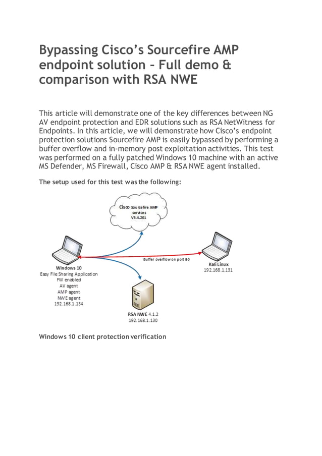 Bypassing cisco’s sourcefire amp endpoint solution full demo PDF