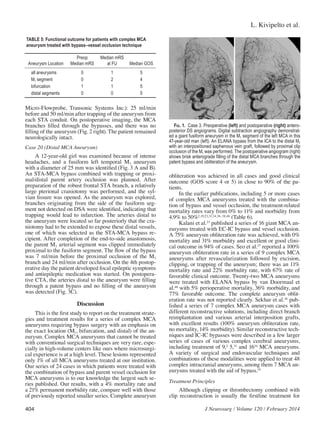 Bypass surgery for complex middle cerebral artery aneurysms | PDF