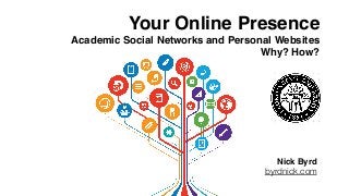 Your Online Presence
Academic Social Networks and Personal Websites
Why? How?
Nick Byrd
byrdnick.com
 