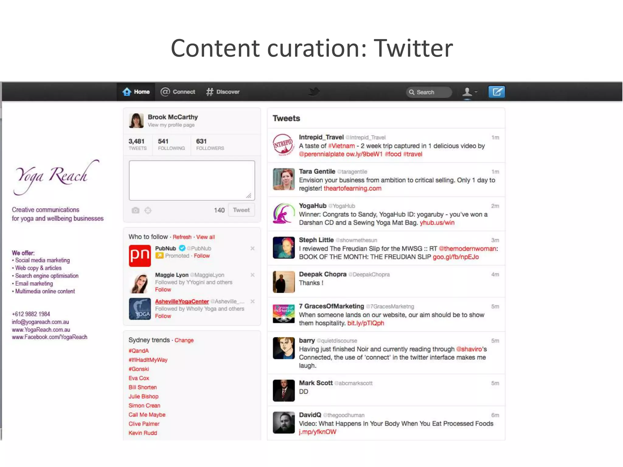Content curation: Twitter
 