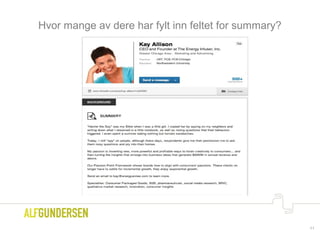 Hvor mange av dere har fylt inn feltet for summary?
11
 