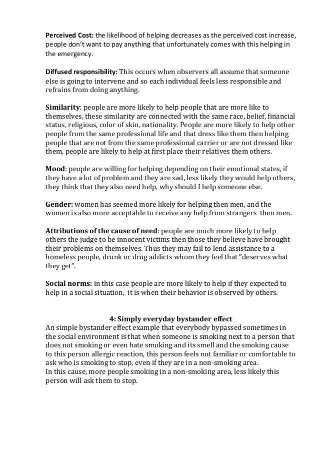 Bystander effect essay