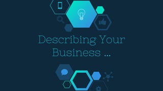 Describing Your
Business …
 