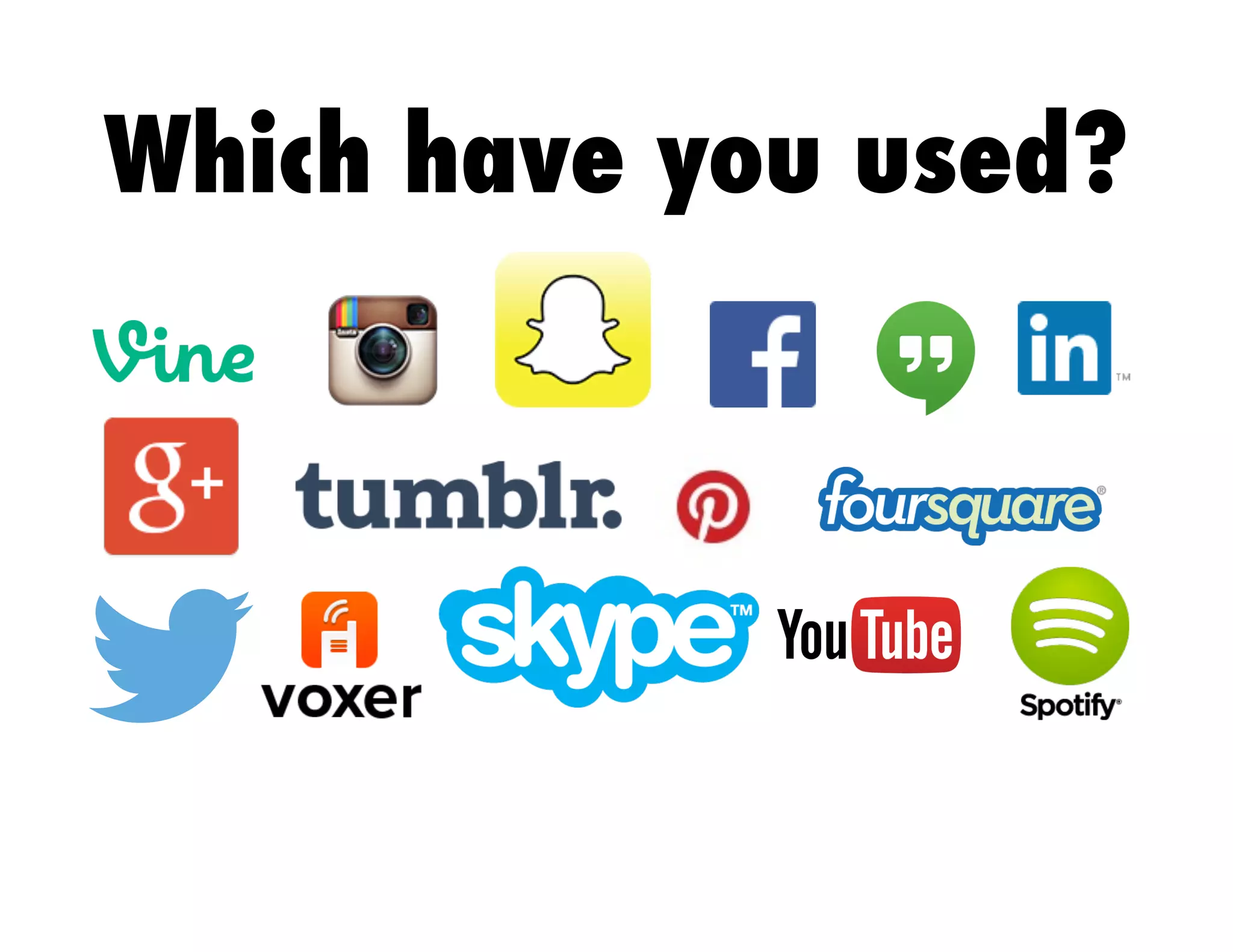 Which have you used?
 