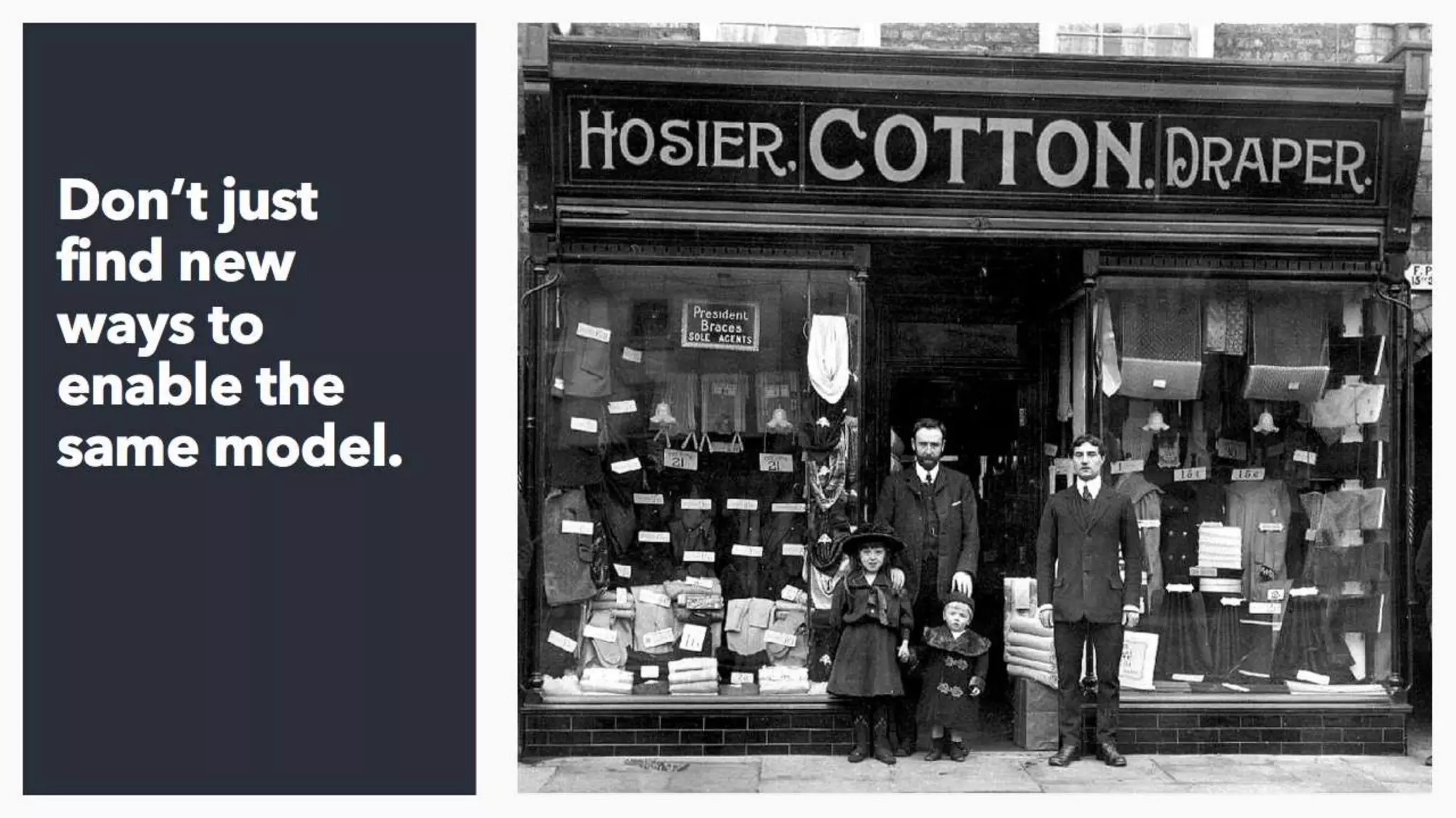 The key takeouts here are that we can optimise the
experience of our existing model to a certain extent, but
that these aren’t the fundamental shifts required to
guarantee a future for our businesses.
 