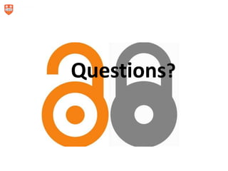 Open access for RCUK researchers
Questions?
 