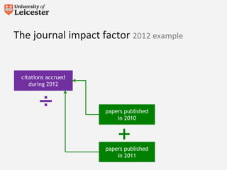 Journal impact factors: use and misuse | PPTX