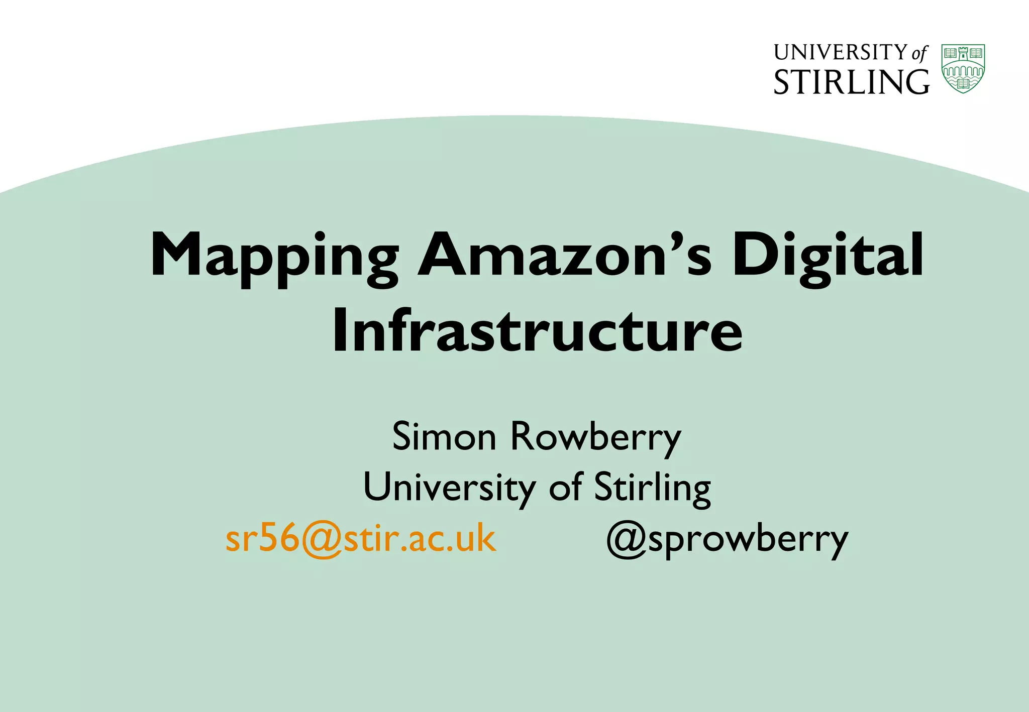 Mapping Amazon's Digital Infrastructure PPT