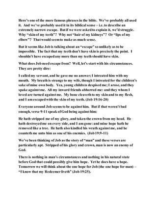 By The Skin Of Your Teeth