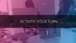 ACTIVITY: YOUR TURN
32© 2020 ThoughtWorks
 