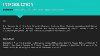 lifts and escalators | PDF