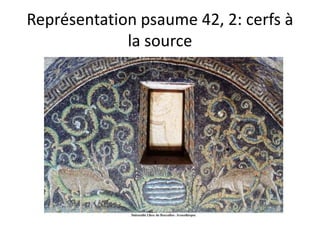 Représentation psaume 42, 2: cerfs à la source