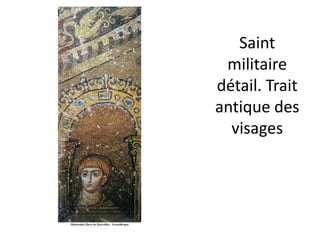 Saint militaire détail. Trait antique des visages